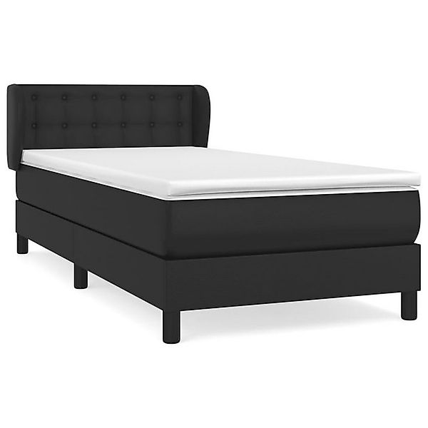 vidaXL Boxspringbett, Boxbett mit Matratze Schwarz 80x200 cm Kunstleder günstig online kaufen