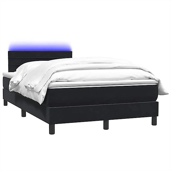 vidaXL Boxspringbett mit Matratze & LED Schwarz 120x210 cm Samt 3316973 günstig online kaufen