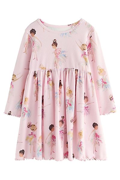 Next Blusenkleid Geripptes Langarmkleid (1-tlg) günstig online kaufen