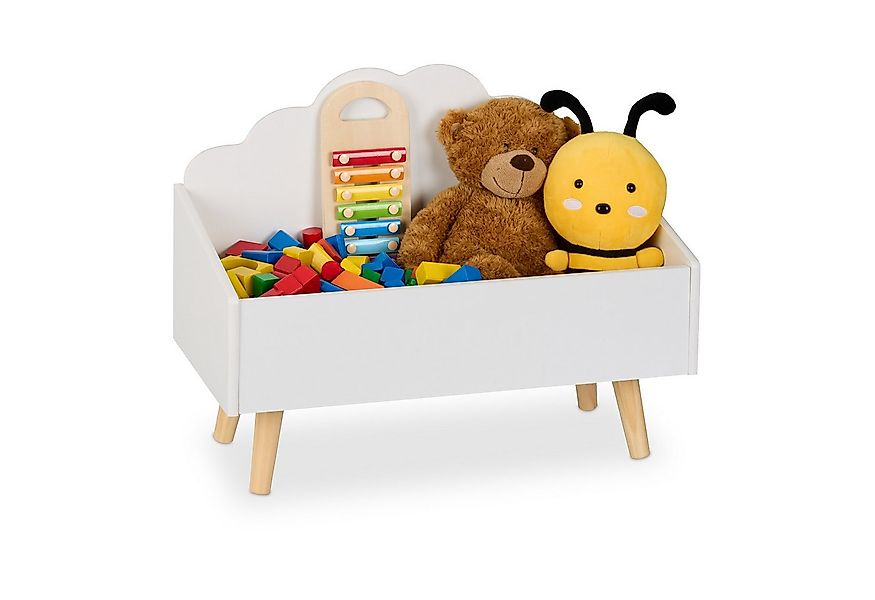 relaxdays Spielzeugtruhe Kindertruhe im Wolken-Design günstig online kaufen