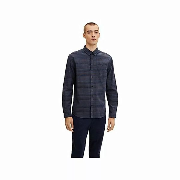 TOM TAILOR Langarmhemd blau regular fit (1-tlg) günstig online kaufen