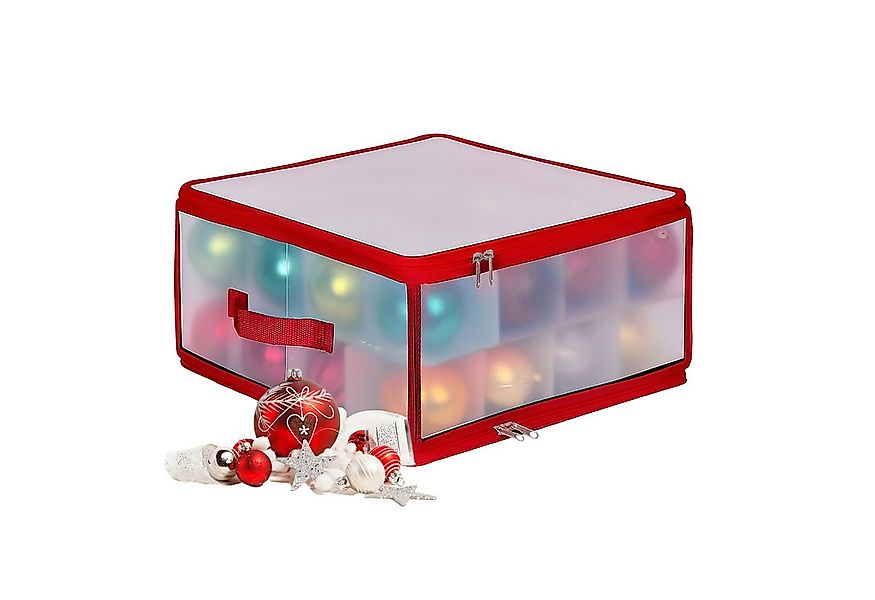 relaxdays Aufbewahrungsbox Weihnachtskugel Aufbewahrungsbox, rot günstig online kaufen