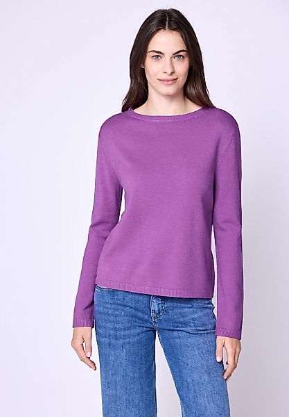 STREET ONE STUDIO Rundhalspullover in Unifarbe günstig online kaufen