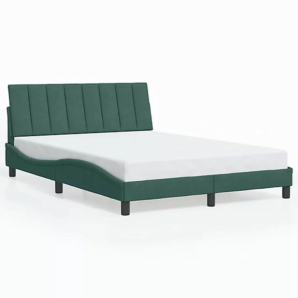 vidaXL Bett Bettgestell ohne Matratze Dunkelgrün 120x200 cm Samt günstig online kaufen