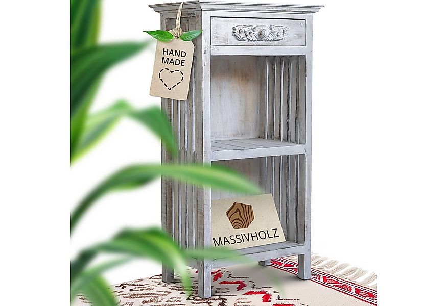 livasia Standregal Bali Beistelltisch - 49x33x90cm - mit Schublade, handgef günstig online kaufen