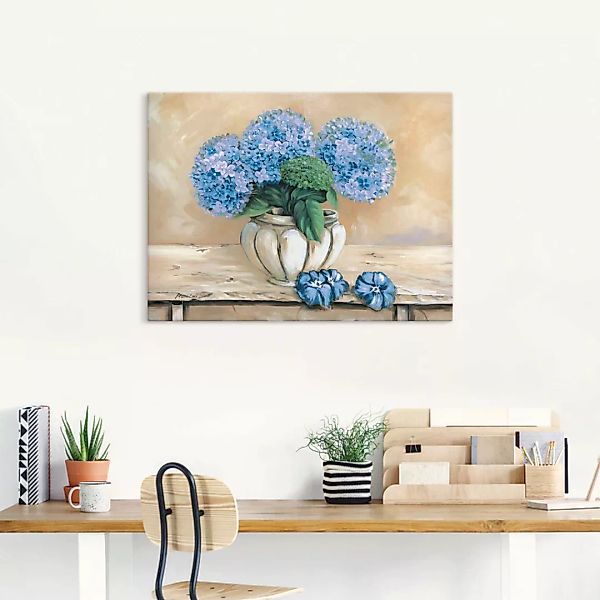 Artland Leinwandbild »Blaue Hortensien«, Blumen, (1 St.) günstig online kaufen