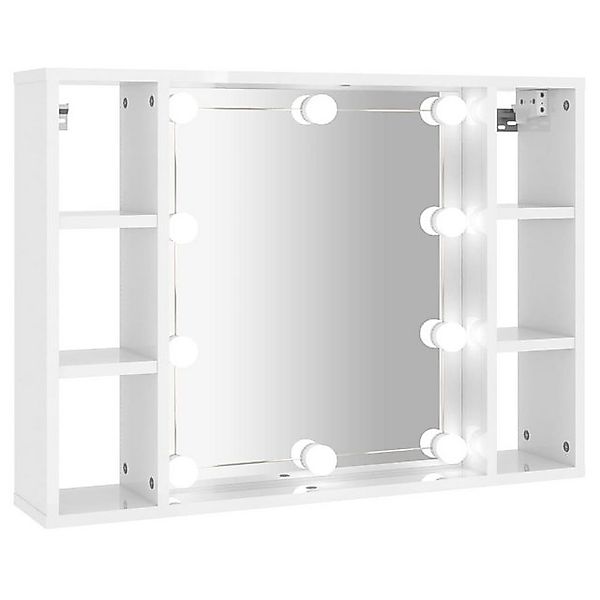 vidaXL Spiegelschrank Spiegelschrank mit LED Hochglanz-Weiß 76x15x55 cm günstig online kaufen