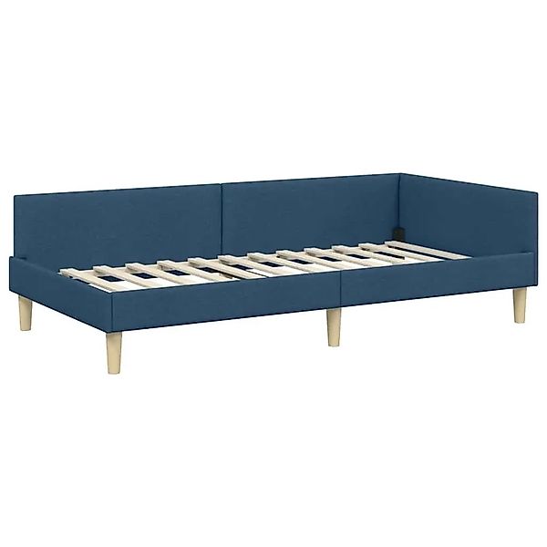 vidaXL Eckbettgestell mit Kopfteil Blau 80 x 200 cm Stoff 42016108 günstig online kaufen