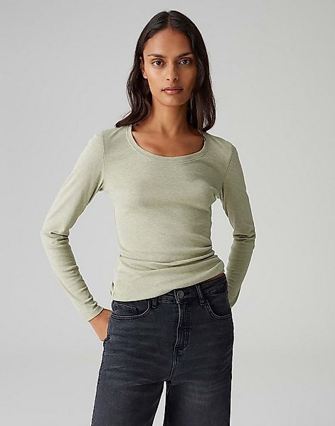 OPUS Langarmshirt SORANA aus BCI Cotton Mix figurbetont geschnitten, weiche günstig online kaufen