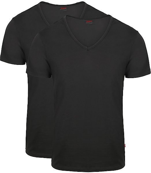 Levi's T-Shirt V-Neck Schwarz 2-Pack - Größe XL günstig online kaufen