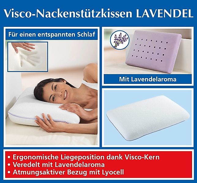 Maximex Kopfkissen Visco Nackenstützkissen Lavendel B: günstig online kaufen