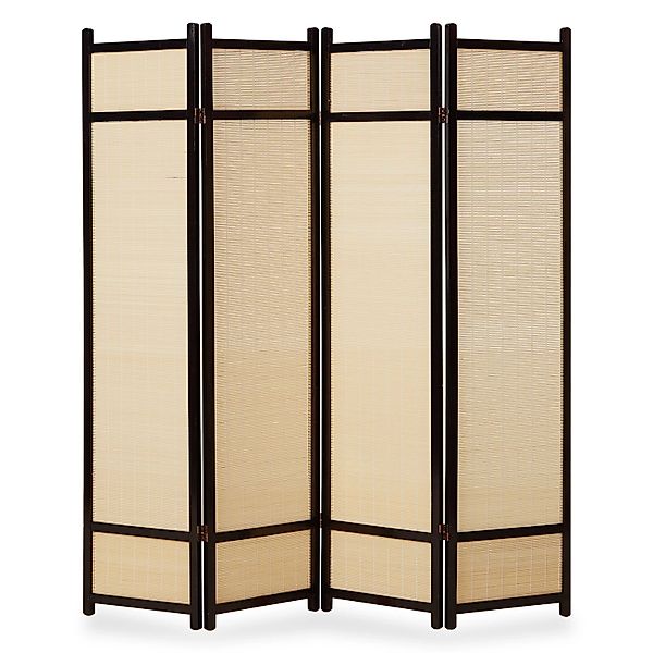 Homestyle4u 4-tlg. Paravent in Schwarz 176x175 cm 386 günstig online kaufen