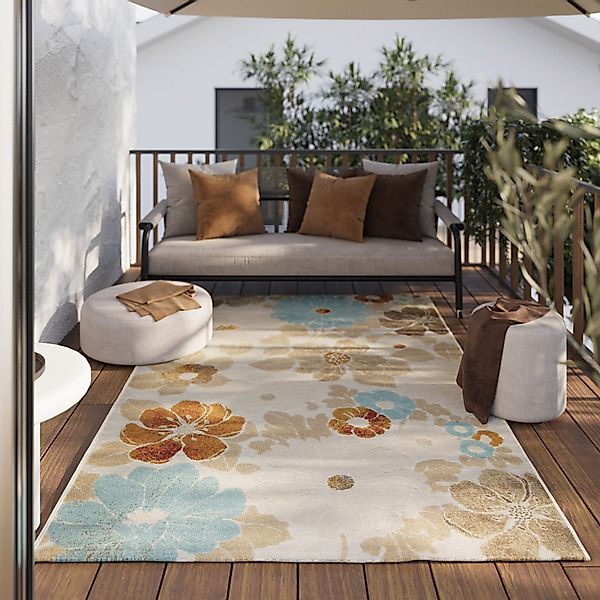 Wecon home Outdoorteppich »Beach Flower«, rechteckig, 5 mm Höhe, Läufer, fü günstig online kaufen