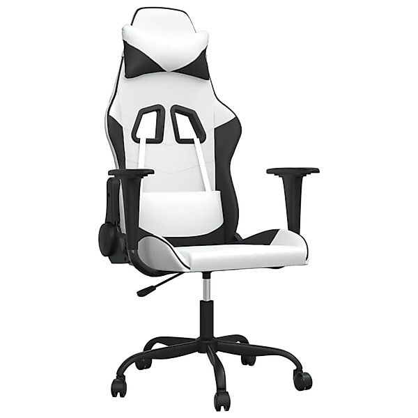 vidaXL Gaming-Stuhl mit Massagefunktion Weiß und Schwarz Kunstleder 345409 günstig online kaufen