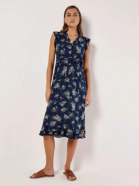 Apricot Midikleid Ditsy Floral Print Dress, (2-tlg., Stoffgürtel) mit Rüsch günstig online kaufen