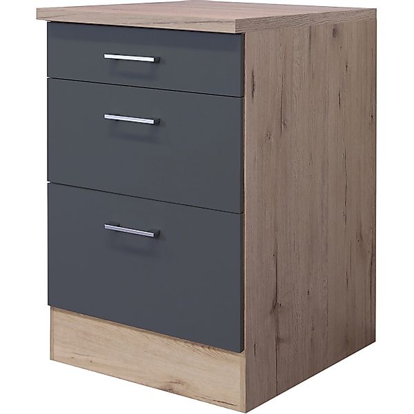 Flex-Well Exclusiv Küchen-Auszugsunterschrank Morena 60cm Basaltgrau  - San günstig online kaufen
