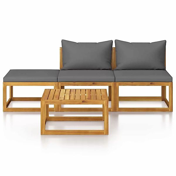 4-tlg. Garten-lounge-set Mit Auflagen Massivholz Akazie günstig online kaufen