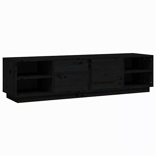 furnicato TV-Schrank Schwarz 156x40x40 cm Massivholz Kiefer (1-St) günstig online kaufen