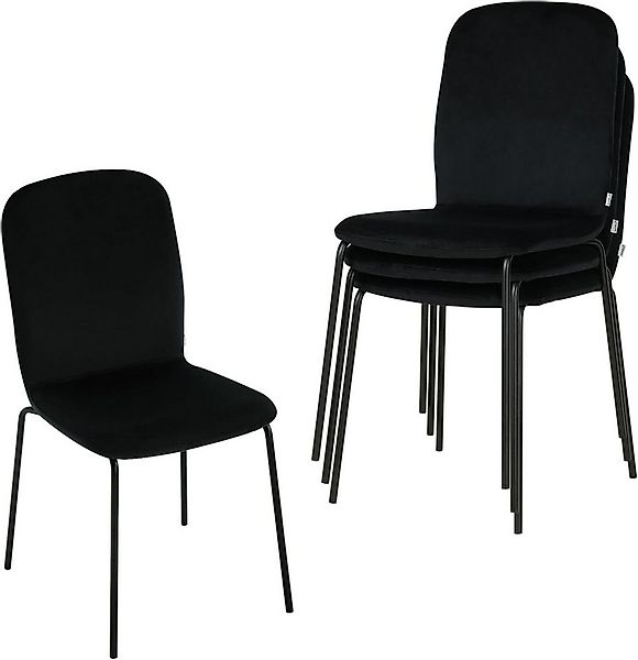 Woltu Esszimmerstuhl (4 St), Stapelstuhl Samt mit Metallbeinen günstig online kaufen