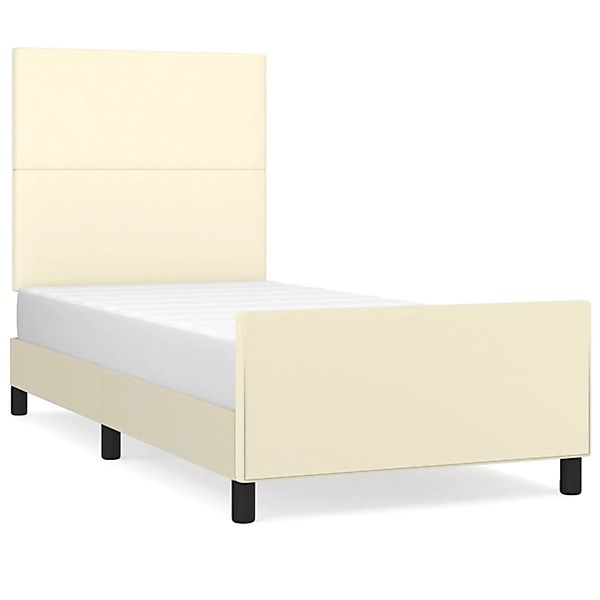 vidaXL Bettgestell mit Kopfteil Creme 80x200 cm Kunstleder 3125417 günstig online kaufen