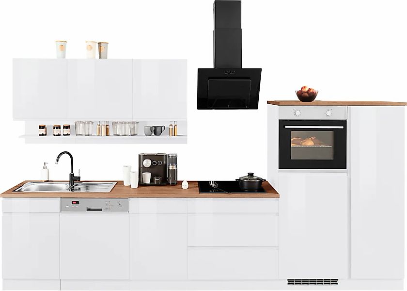 HELD MÖBEL Küchenzeile "Virginia", Breite 350 cm, mit Glaskeramik-oder Indu günstig online kaufen