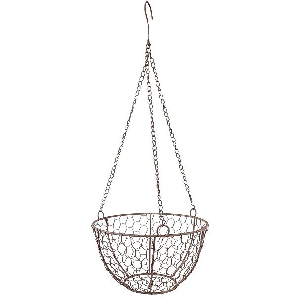 Viana Blumenampel Drahtkorb Hängekorb Metall Rost-Optik günstig online kaufen