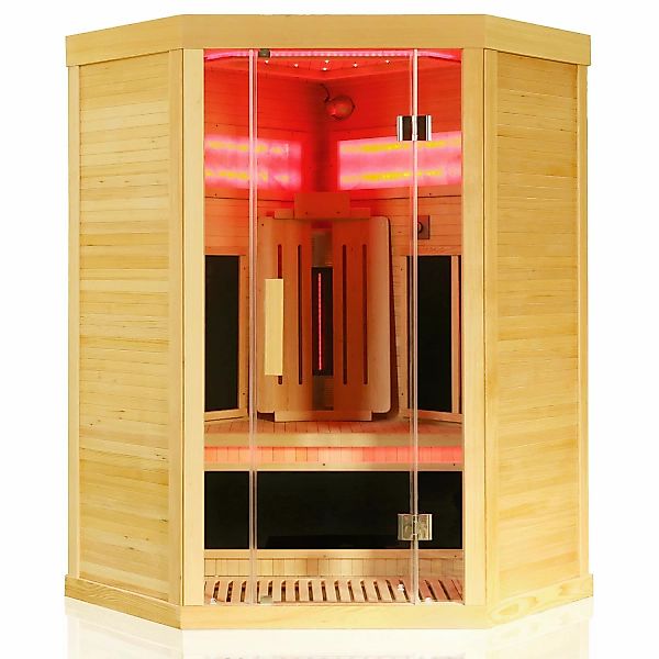 Dewello Infrarotkabine Sauna Saltcoats 120cm x 120cm 2 Personen Vollspektru günstig online kaufen