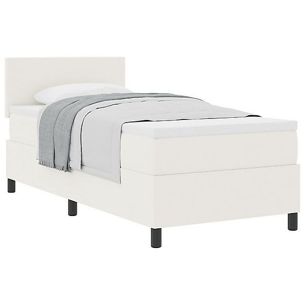 vidaXL Bett Boxspringbett mit Matratze Creme Einzel Cordstoff (1-tlg) günstig online kaufen