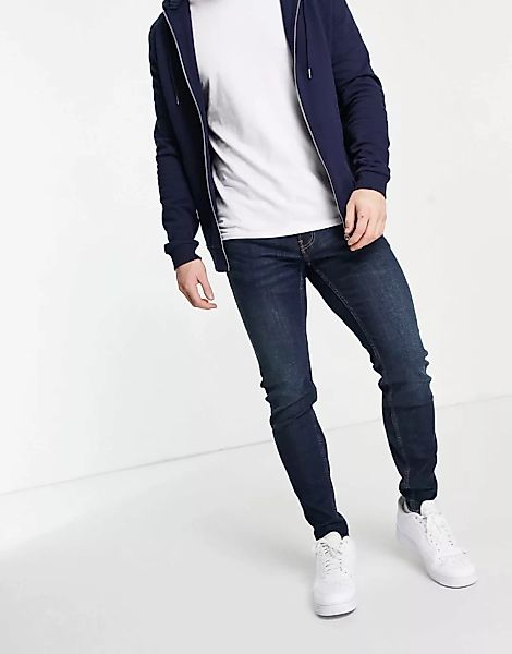 Hollister – Superenge Jeans in dunkler Waschung-Blau günstig online kaufen
