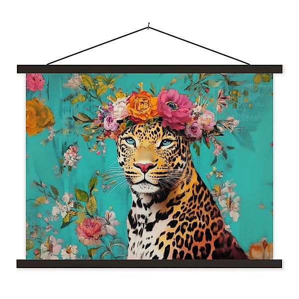 MuchoWow Poster Leopard - Blumen - günstig online kaufen