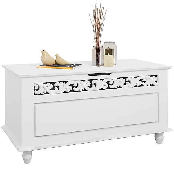 Holztruhe Jersey Weiß 80x40x48cm günstig online kaufen