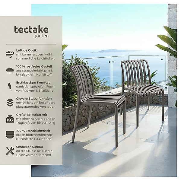 tectake Gartenstuhl Gartenstühle (Set, 6 St), günstig online kaufen