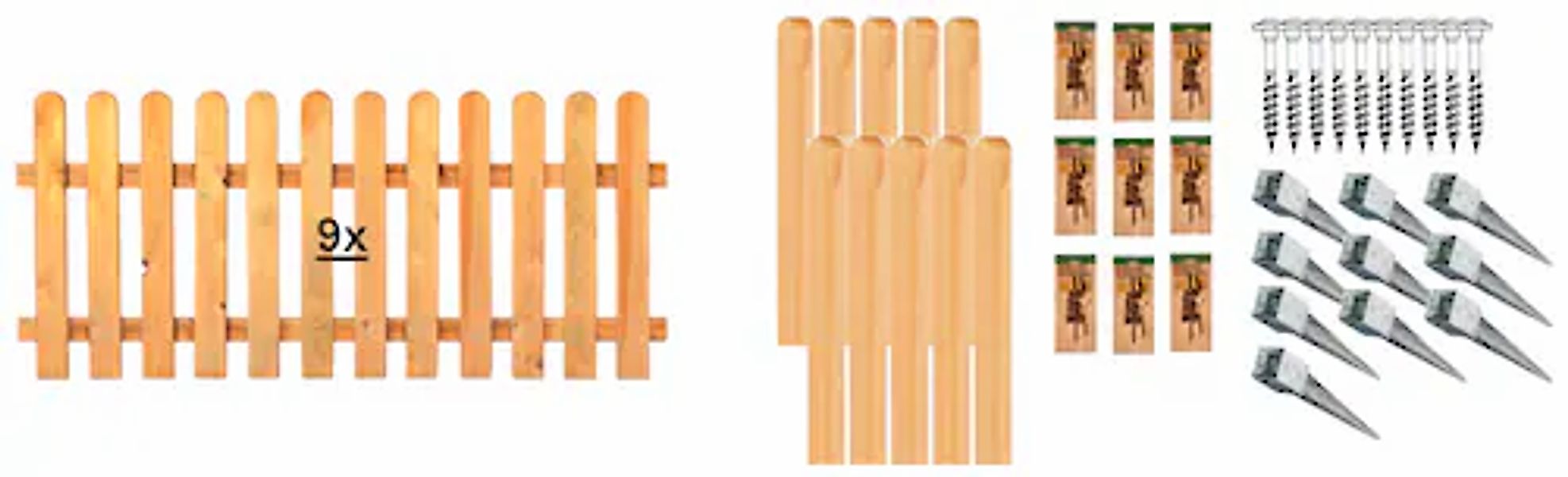 Tetzner & Jentzsch Lattenzaun »Houston 7« 9 Elemente, LxH: 1710x80 cm günstig online kaufen