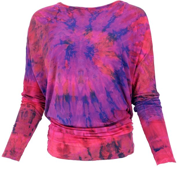 Guru-Shop Longsleeve Batik Hippie Shirt, Unikat günstig online kaufen
