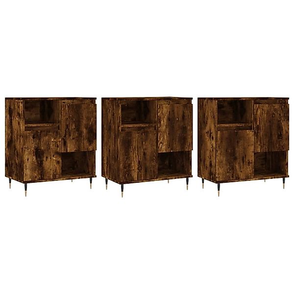 vidaXL Sideboards 3 Stk Räuchereiche Holzwerkstoff 3190146 günstig online kaufen