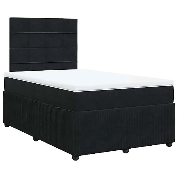 vidaXL Boxspringbett mit Matratze Schwarz 120x200 cm Samt 3294612 günstig online kaufen