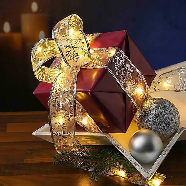 MARELIDA LED-Lichterkette LED Seidenband Geschenkband Schleifenband günstig online kaufen