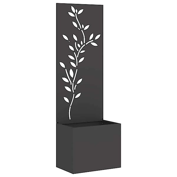 vidaXL Wandbild Garten Sichtschutz-Leinwand Floral Schwarz günstig online kaufen