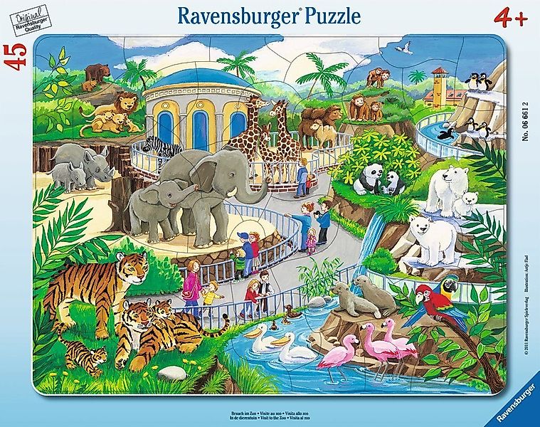 Ravensburger Puzzle 45 Teile Kinder Rahmen Puzzle Besuch im Zoo 06661, 45 P günstig online kaufen