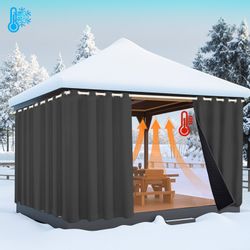 Jibenhome Outdoorgardine Outdoor Vorhang Wetterfest Wärmeisolierend günstig online kaufen