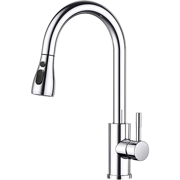 AICA Wasserhahn Chrom Zwei Wasserauslassmodi Küche Mischbatterie Ausziehbar günstig online kaufen