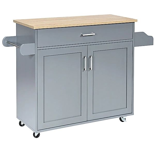Costway Küchenwagen mit Rollen Aus Holz Grau 116 x 40 x 85 cm günstig online kaufen