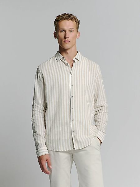NO EXCESS Langarmhemd "No Excess Leinenhemd" günstig online kaufen