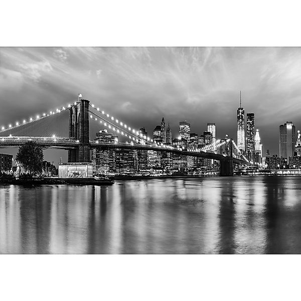 Komar Fototapete Brooklyn Schwarz-Weiß 368 x 254 cm 611029 günstig online kaufen