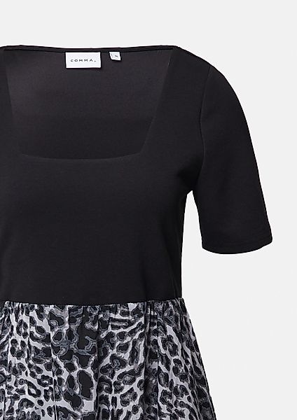 Comma Maxikleid Midikleid aus Materialmix mit günstig online kaufen