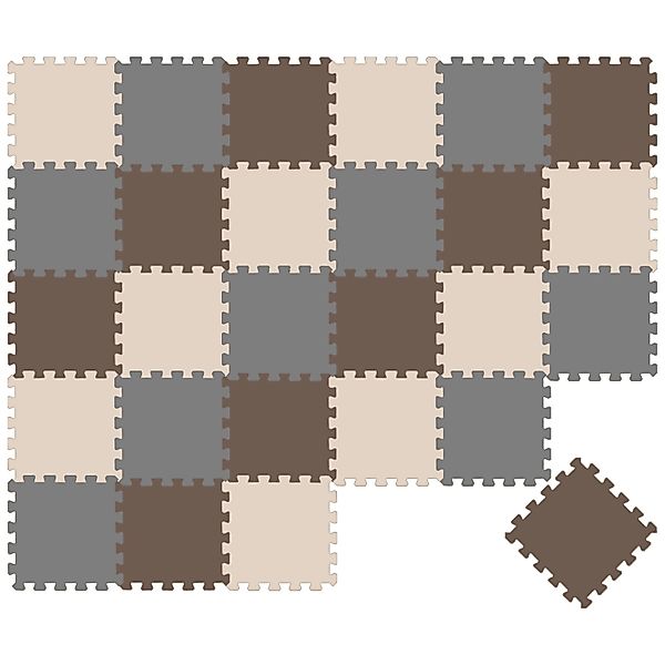 LittleTom Baby & Kinder Puzzlematte 30 x 30 cm 27 Teile Grau Beige Braun günstig online kaufen