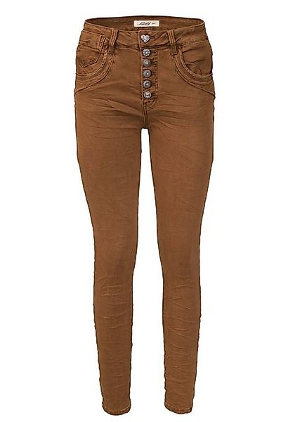 Jewelly Regular-fit-Jeans Stretch Jeans Five-Pocket im Crash-Look günstig online kaufen