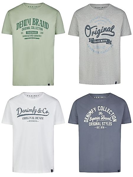 DENIMFY Tshirt Herren Baumwolle Regular Fit DFNuri 4er Pack Set günstig online kaufen