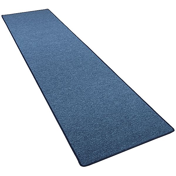 Snapstyle Feinschlingen Velour Läufer Teppich Strong Dunkelblau 80x160cm günstig online kaufen