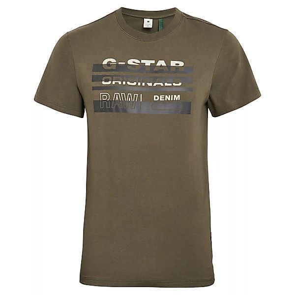 G-star Originals Stripe Logo Kurzarm T-shirt XS Combat günstig online kaufen